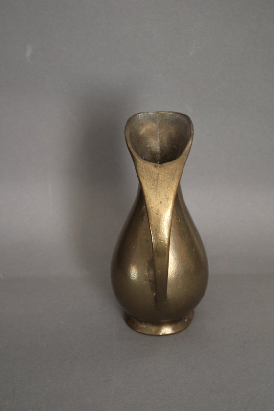 Image 1 of Massive, heavy brass vase in the shape of a jug