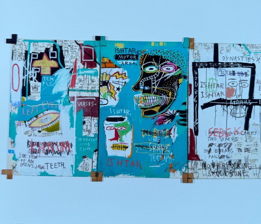 Jean-Michel Basquiat (1960–1988), Ishtar 1983, Gedruckt in Großbritannien. Lizenziert von Artestar New York.