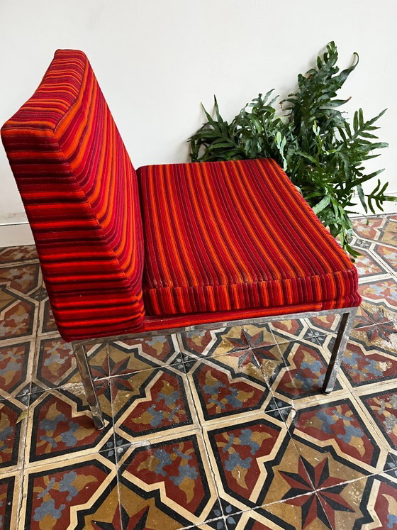 Image 1 of Vintage striped armchair – Louis Baillon, Planforms