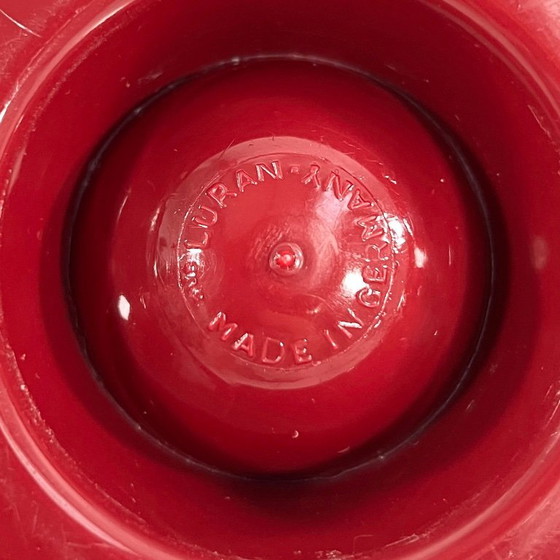 Image 1 of Set di 6 portauova in stile spaziale color bordeaux di Luran, Germania, anni '70