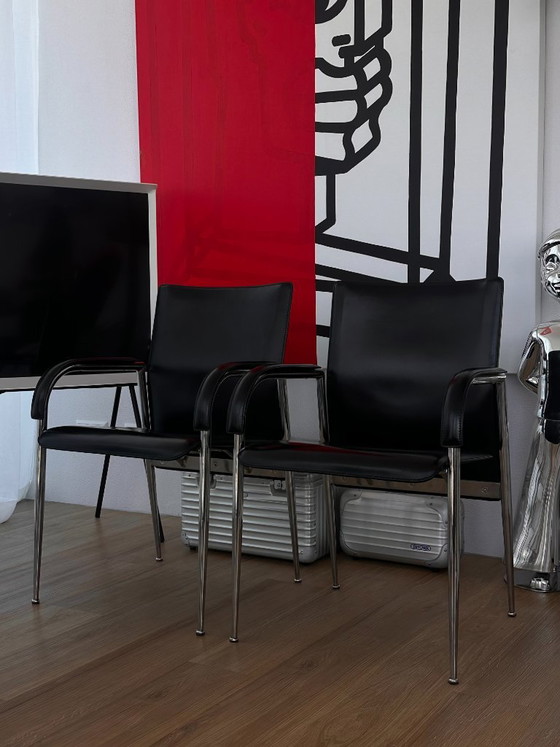 Fasem Armstoelen Van Giancarlo Vegni En Gianfranco Gualtiero – Fauteuils, Leather, Metal (photo 4 of 6)