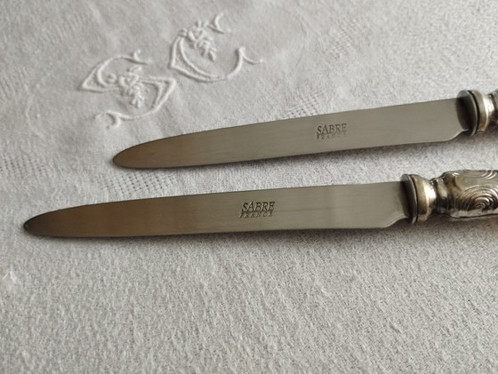 Image 1 of Een set SABRE tafelmesjes en een vintage broodmes.
