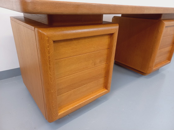 Image 1 of Large Double-Sided Vintage 70's Oak Executive Desk