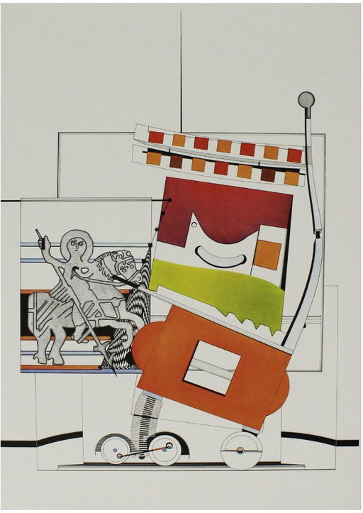 Nils Haglund - Cocchiere astratto con carro 
