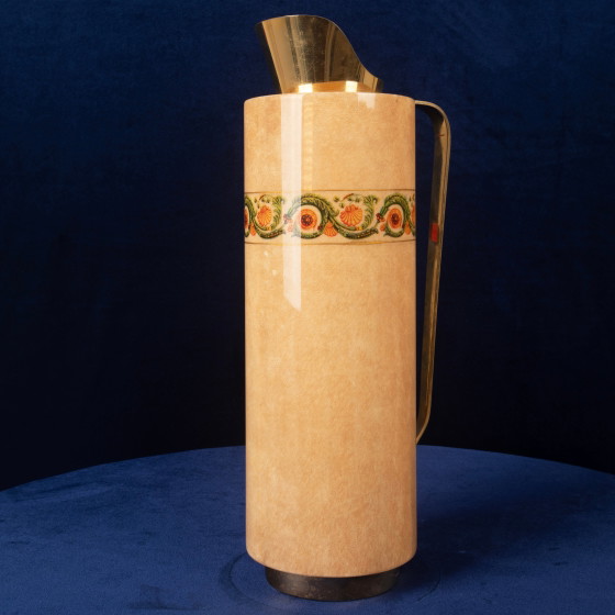 Termos Aldo Tura Mod. 1157D in pergamena di capra con fregio decorativo, 1970 – Carrelli bar, Leather (photo 4 of 21)
