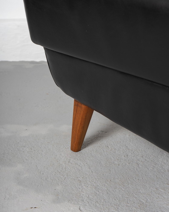 Image 1 of Danish Armchair Made Of Teak And Black Leather