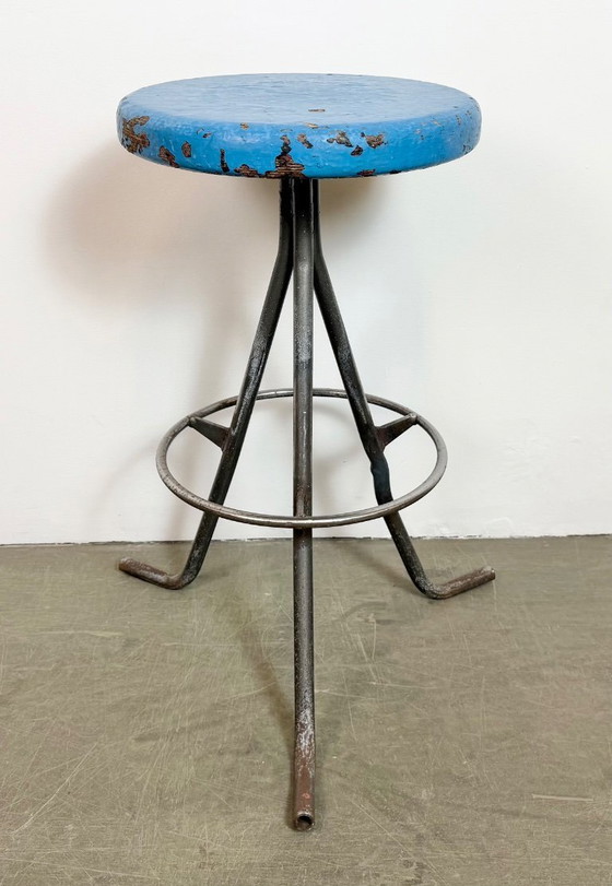 Image 1 of Grey Industrial Workshop Stool, 1960s