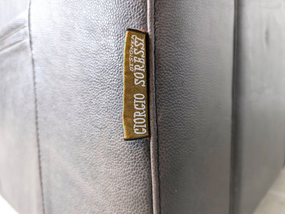 Image 1 of Original Giorgio Soressi Sofa Design Couch 1990 leather two-seater