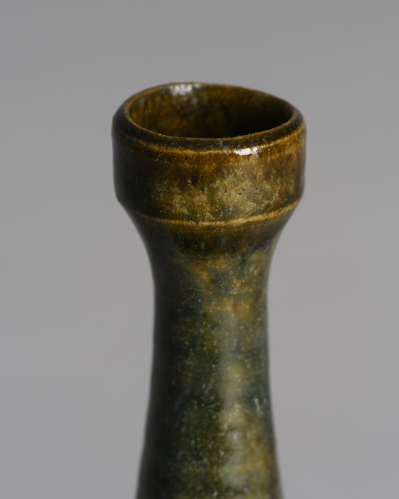 Image 1 of Paire de vases en céramique de Mathies Schwarze - Terre cuite émaillée verte, Allemagne