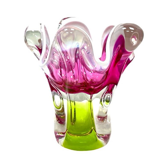 Image 1 of Chřibská Sklárna J. Hospodka vase, art glass, Czechoslovakia, 1960s.