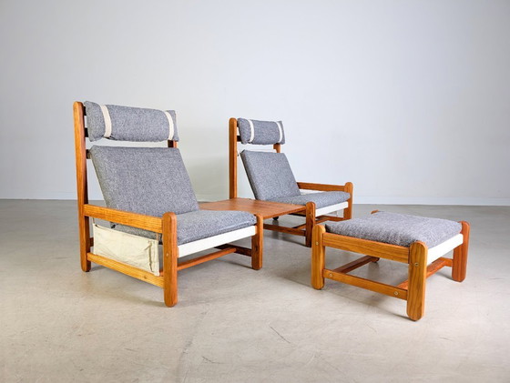 Image 1 of Divano originale Niels Eilersen Mid-Century con poltrona e poggiapiedi