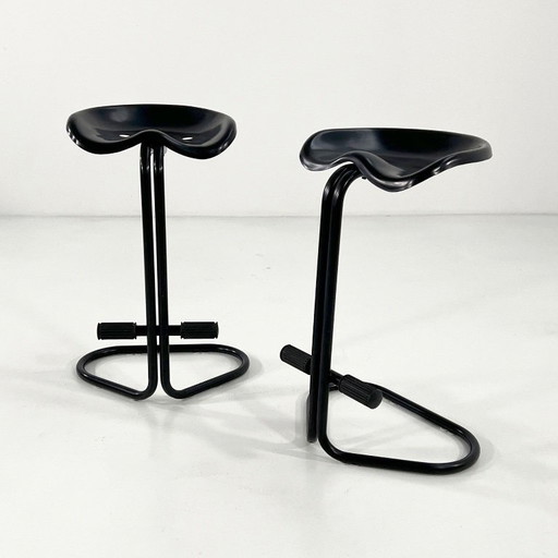 Tabouret tracteur noir de Rodney Kinsman pour Bieffeplast, années 1970