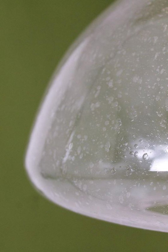 Image 1 of Lampada a sospensione vintage Doria - vetro tulipano/ghiaccio/ottone (1960)