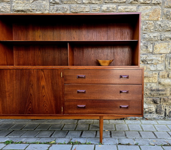 Dressoirs Highboard jaren 60 Teak Mid Century jaren 70 Vintage Kast Vitrine – Wood (photo 10 of 12)