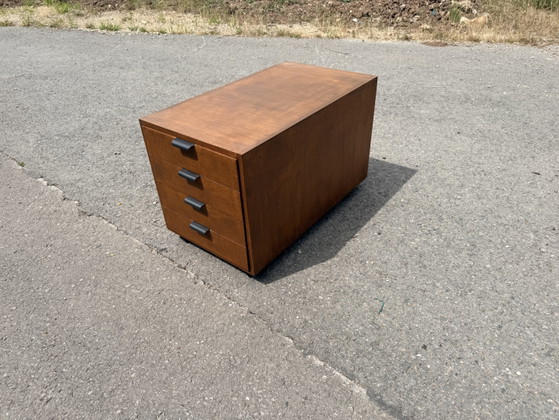 Image 1 of Teakhouten rolvoetstuk uit het midden van de 20e eeuw van Holzäpfel, Duitsland, jaren 60.