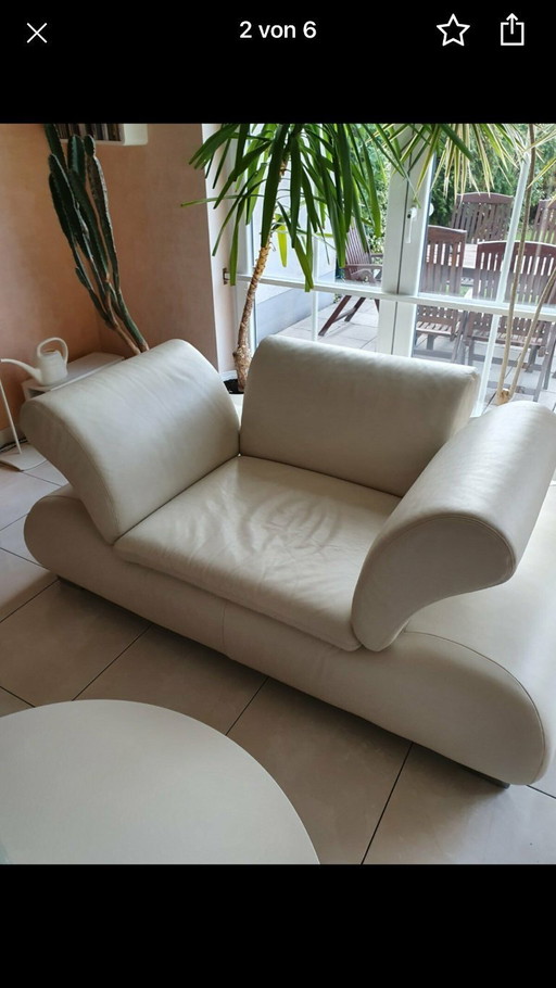 KOINOR - DESIGN - SOFA ARMCHAIR Leather white