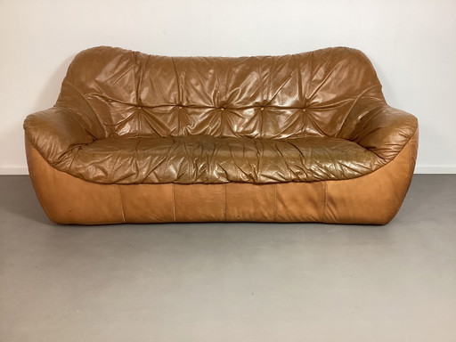 3 zits congnac kleur lederen Italiaans bank jaren’70