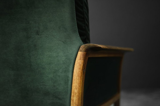Image 1 of Canapé et Chaise Vintage en Palissandre et Velours Vert Bouteille par Knut Sæter pour Vatne Møbler, Norvège, 1960s, Set de 2
