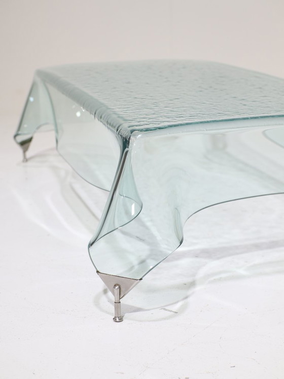 Image 1 of Glass handkerchief coffee table Italian 1980s