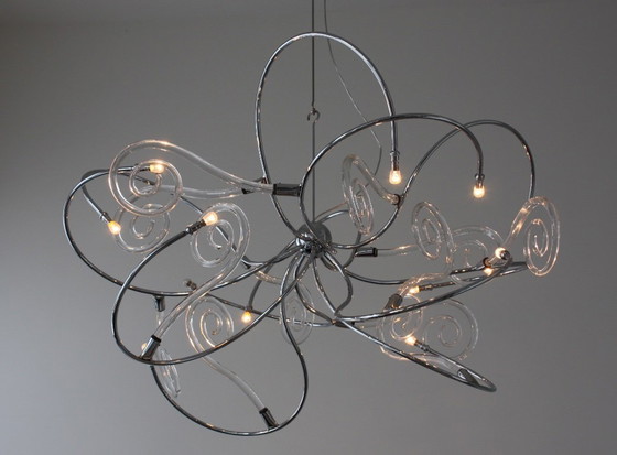 Image 1 of Suspension Maroeska Metz Polvo B Ø145 – Un classique du design en chrome et cristal