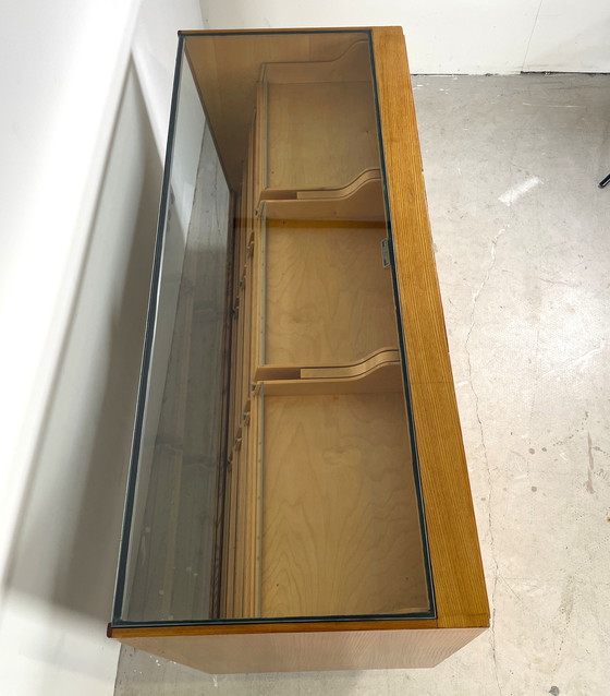 Image 1 of Vintage counter with drawers and glass top