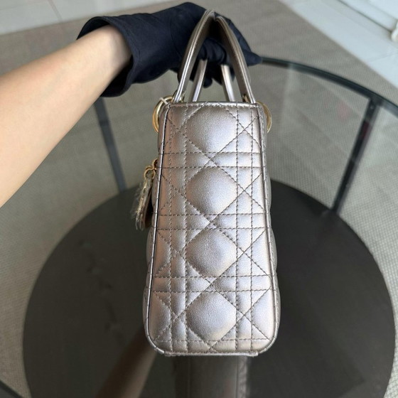 Image 1 of DIOR LADY SMALL FLAP ABC - CANNAGE CALFSKIN GOLD GOLD HARDWARE MYABC