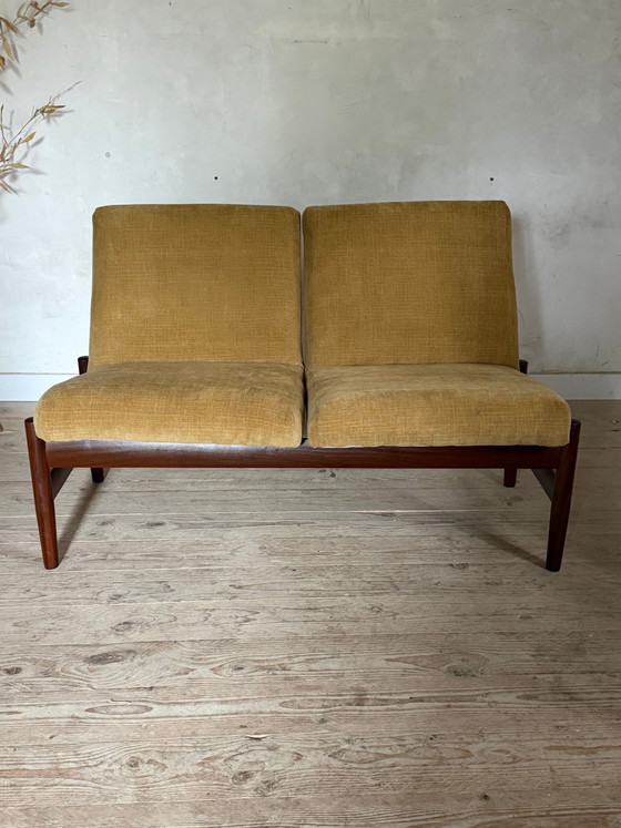 Panca scandinava vintage in velluto giallo – Divani 2 posti, Velvet, Scandinavian (photo 3 of 9)