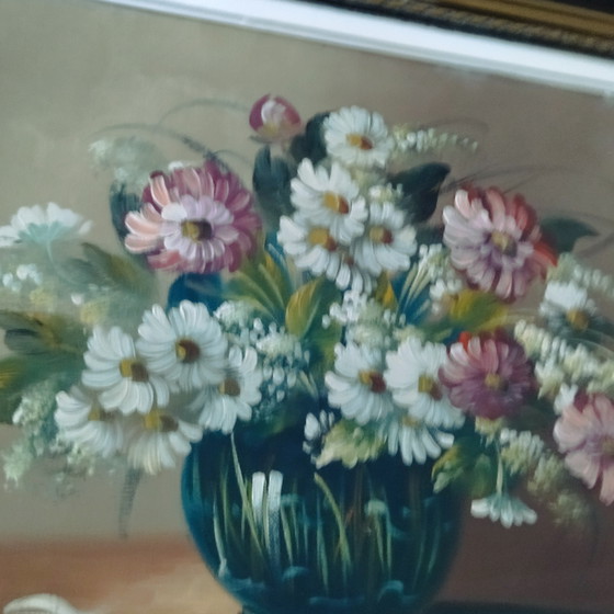Image 1 of Tableau nature morte bouquet de fleurs 