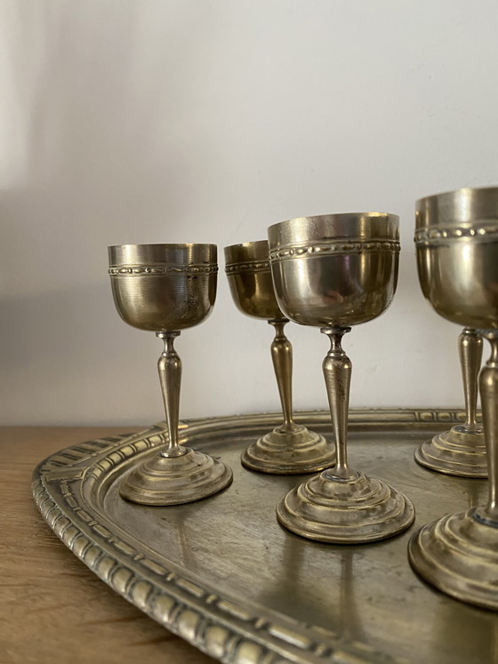 Image 1 of Bicchieri da vodka in acciaio antico