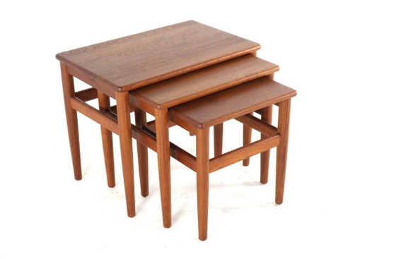 Set of 3 Danish Nesting Tables Side Tables Solid Teak Vintage Restored – Wood (photo 12 of 19)