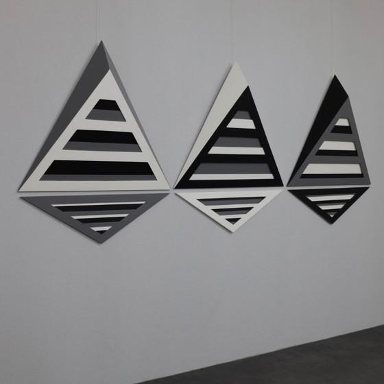Image 1 of Eef de Graaf – Geometrische Wandskulptur (Triptychon), Niederlande, 1980er