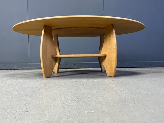 Image 1 of Beech wood coffee table, oval, 1980s