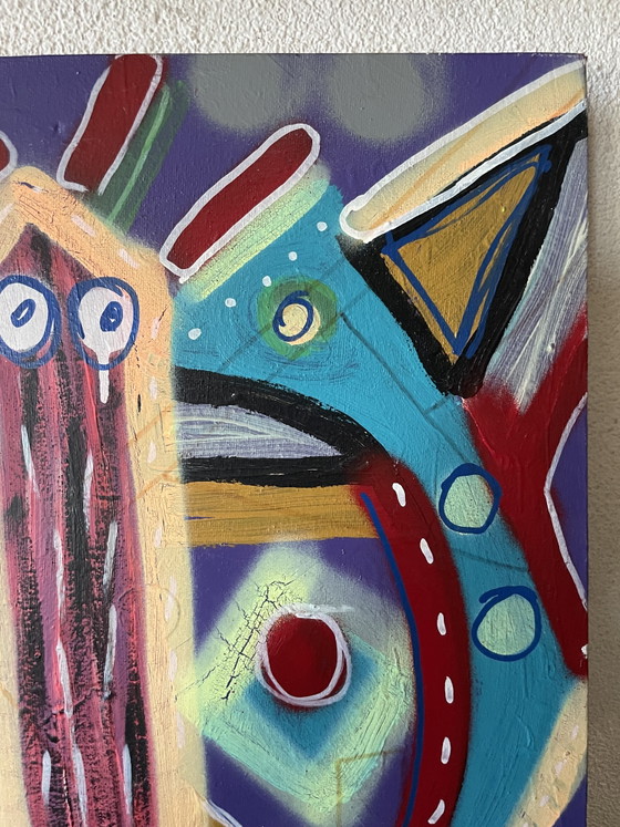 Image 1 of Art abstrait thérapeutique sur toile signé par un artiste de Bergen op Zoom street art