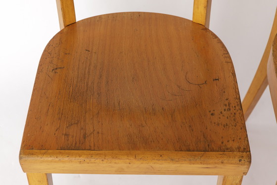 Image 1 of Paire de chaises de salle à manger de Francfort des années 1950, Allemagne - Remise à neuf Beechwood Classics