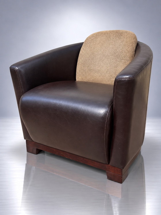 Calia Italia Hotel Chair, Fauteuils, Leer, Hout, Bruin (foto 2 van 6)
