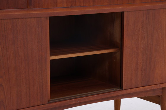 Image 1 of Vintage Teak Armoire à étagères | Mid Century Armoire Highboard | 60's Bar Armoire en bois de rangement '=)-=%.