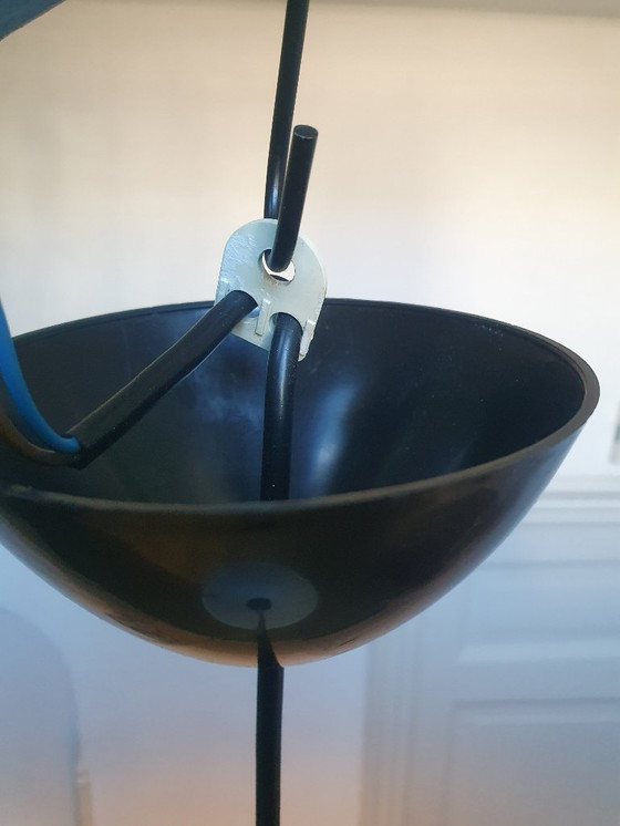 Image 1 of Vintage Hema kegelvormige hanglamp van wit metaal jaren 80