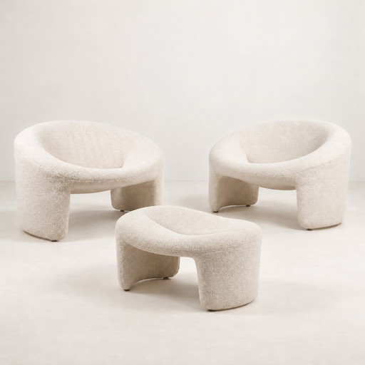 OLIVIER MOURGUE, Fauteuils en voetenbank Montréal, Airborne Ed., 1967