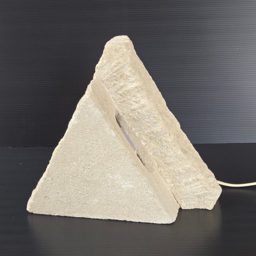 Vintage 1970s Stone Pyramid Table Lamp