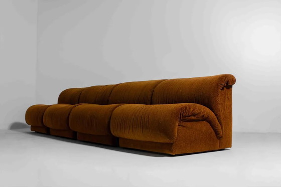 Image 1 of Modular Sofa Set in rust-brown fabric by Doimo, Italy (1970s)
