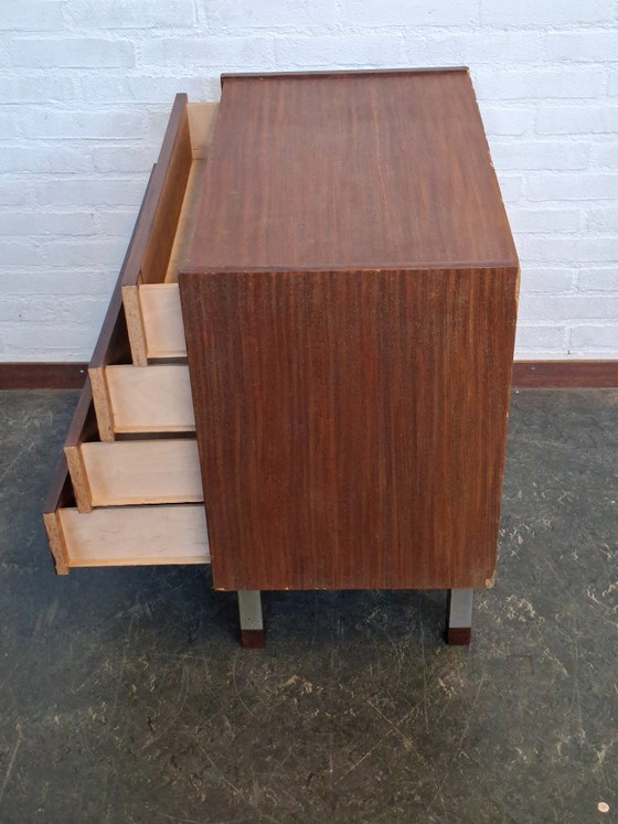 vintage ladenkastje, Ladekasten, Metaal, Hout, Bruin (foto 5 van 13)