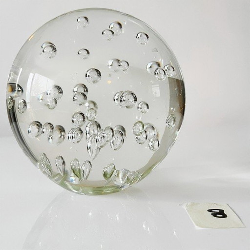 Vintage presse papier helder kristal belletjes Hollywood Regency