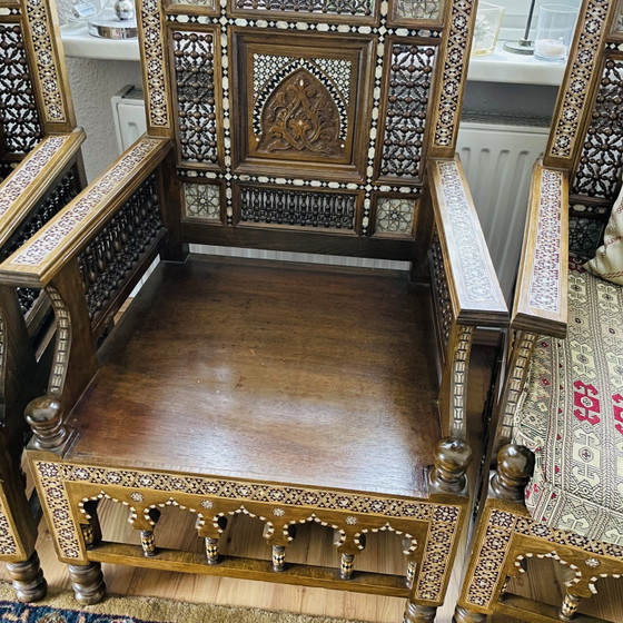 Muebles Arabescos Originales Hechos a Mano de Egipto – Sofás de 3 plazas, Wood, Glass (photo 10 of 14)