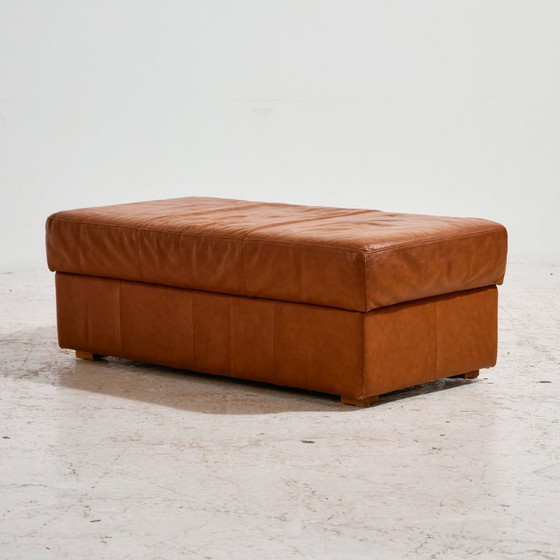 Image 1 of MK11156 Ottoman with leather upholstery