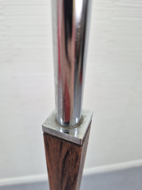 Lampadaire vintage Herda. Lampe sur pied années 60, 70. – Chrome, Textile (photo 7 of 15)