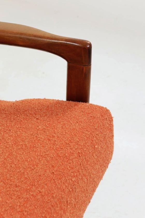 Image 1 of Poltrona vintage con cuscini arancioni papaya, design classico, poltrona lounge MCM, 1960, Polonia