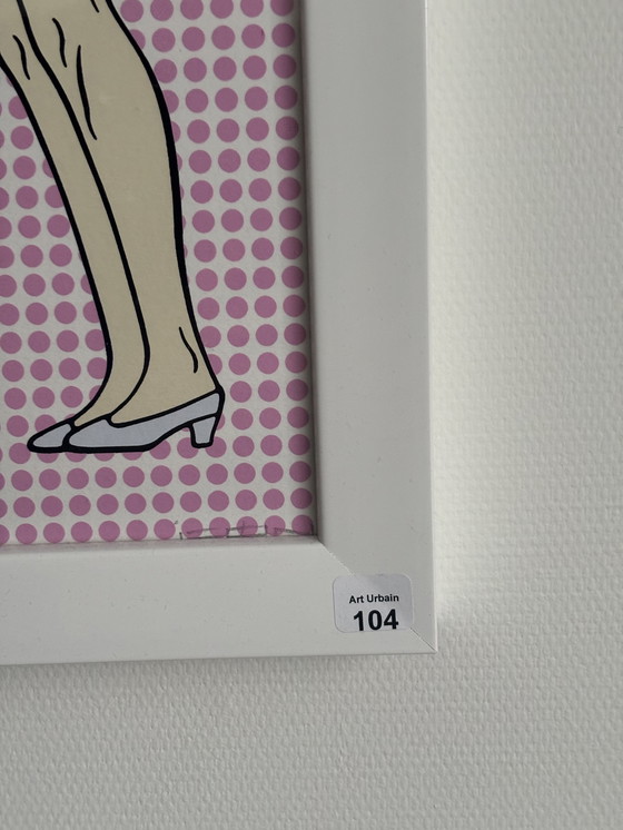 Image 1 of Pink  dots zeefdruk 