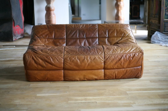 Canapé Ligne Roset, van Michel Ducaroy, model Anais, 1981 – 2 zitsbanken, Leer (photo 17 of 31)