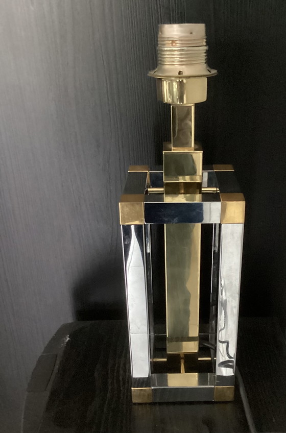 Image 1 of Lampada vintage pesante in stile Willy Rizzo, ottone cromato