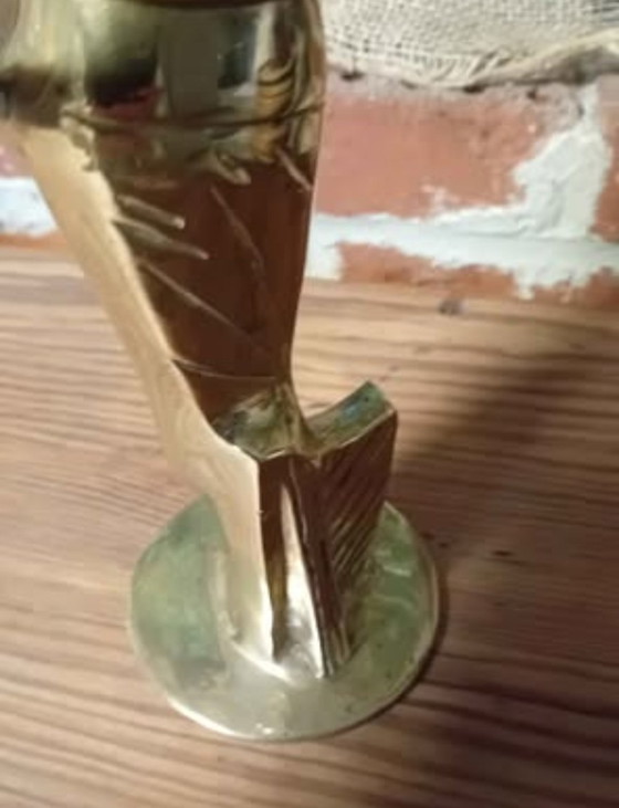 Statuetta Art Déco in ottone massiccio – Elegante donna con ombrellino – Oggetti decorativi, Brass (photo 3 of 5)